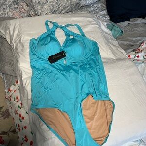 City Chic Turquoise Swimwear Cancun underwire XL